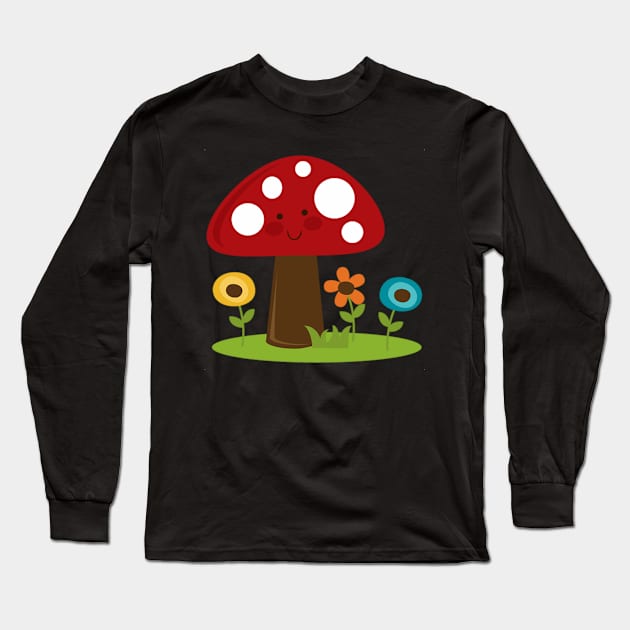 Mushroom 3 Long Sleeve T-Shirt by longford